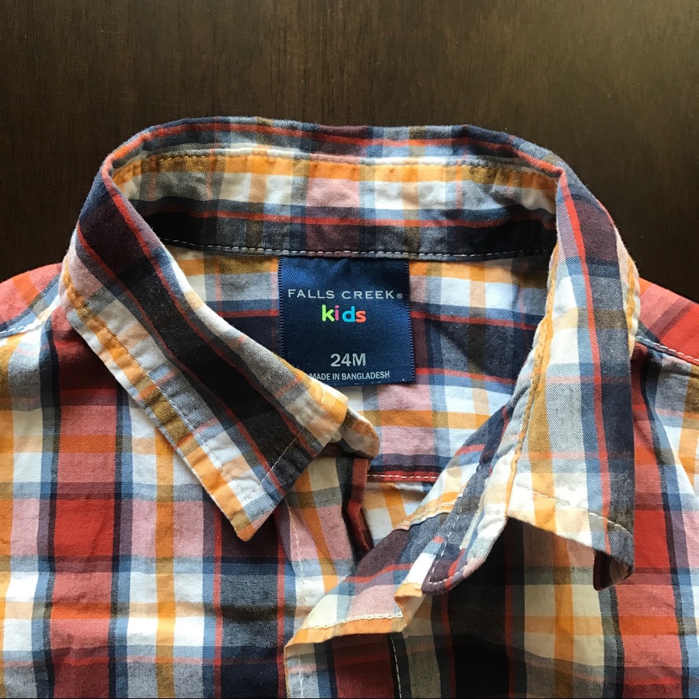 Falls Creek Kids Plaid Button Up Long Sleeve - Picture 4 of 6